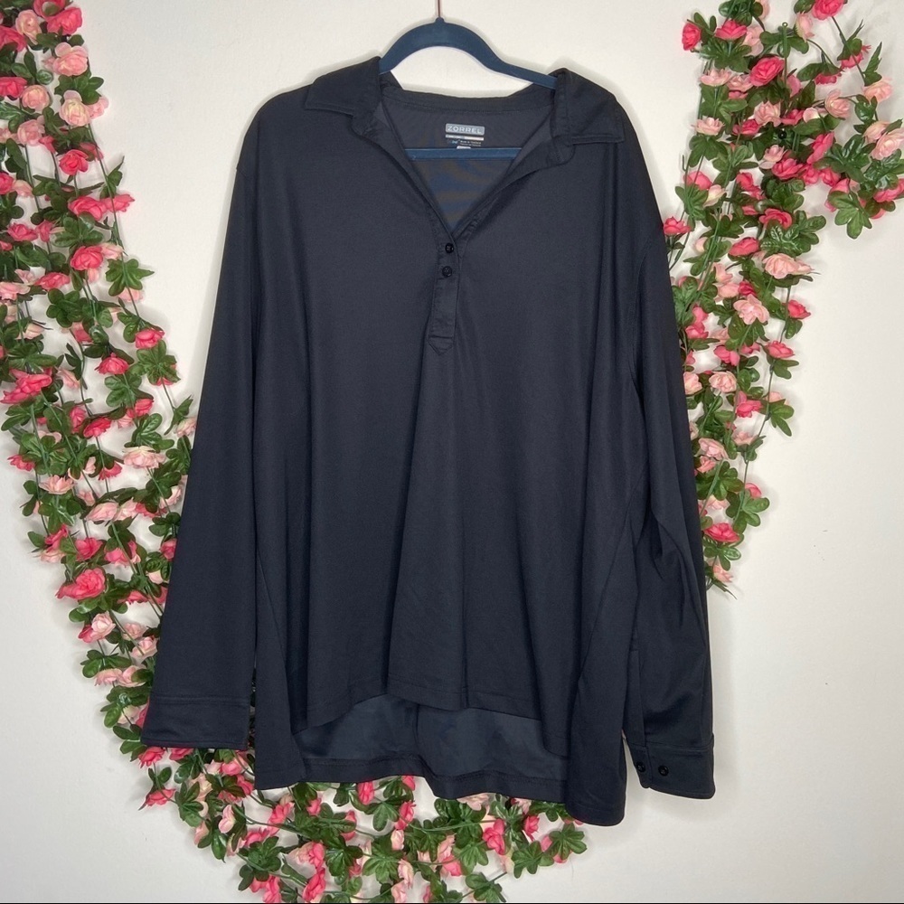 Zorrel Mens Black Polo Performance Shirt 2X Workout Gym Fitness Outdoor Casual